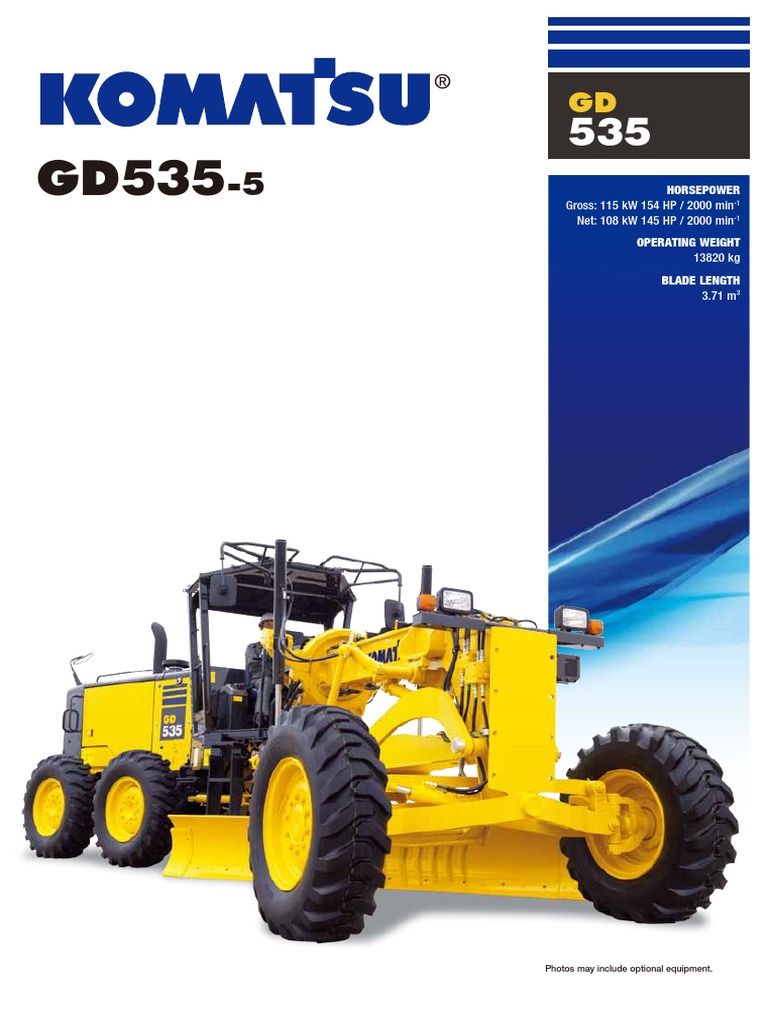 Product Specifications and Features of the Komatsu GD535-5 Motor Grader ...