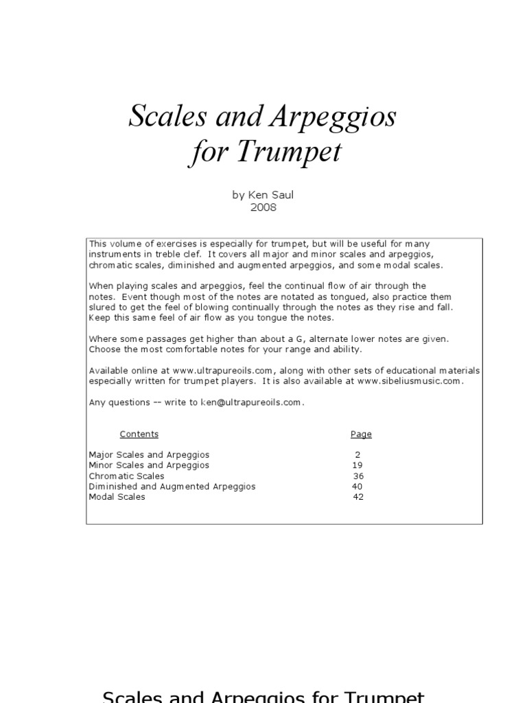 Scales and Arpeggios For Trumpet PDF Trumpet Scale (Music)