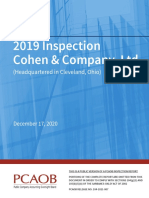 2019 Inspection Cohen & Company, LTD.: (Headquartered in Cleveland, Ohio)