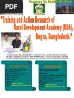 “Training and Action Research of Rural Development Academy (RDA), Bogra, Bangladesh.”************By Sheikh Md. Rasel