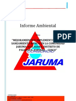 Informe ambiental obra mejoramiento saneamiento Jaruma