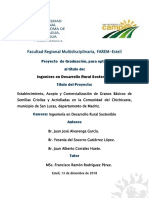 Establecimiento, Acopio y Comercializacion de Granos Basicos de Semillas Criollas