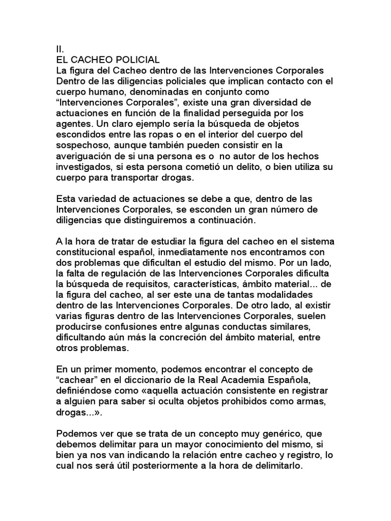 Tipos y Requisitos del Cacheo Policial | PDF | Policía | Investigación