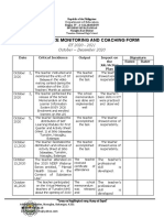 Performance Monitoring and Coaching Form: SY 2020 - 2021 October - December 2020