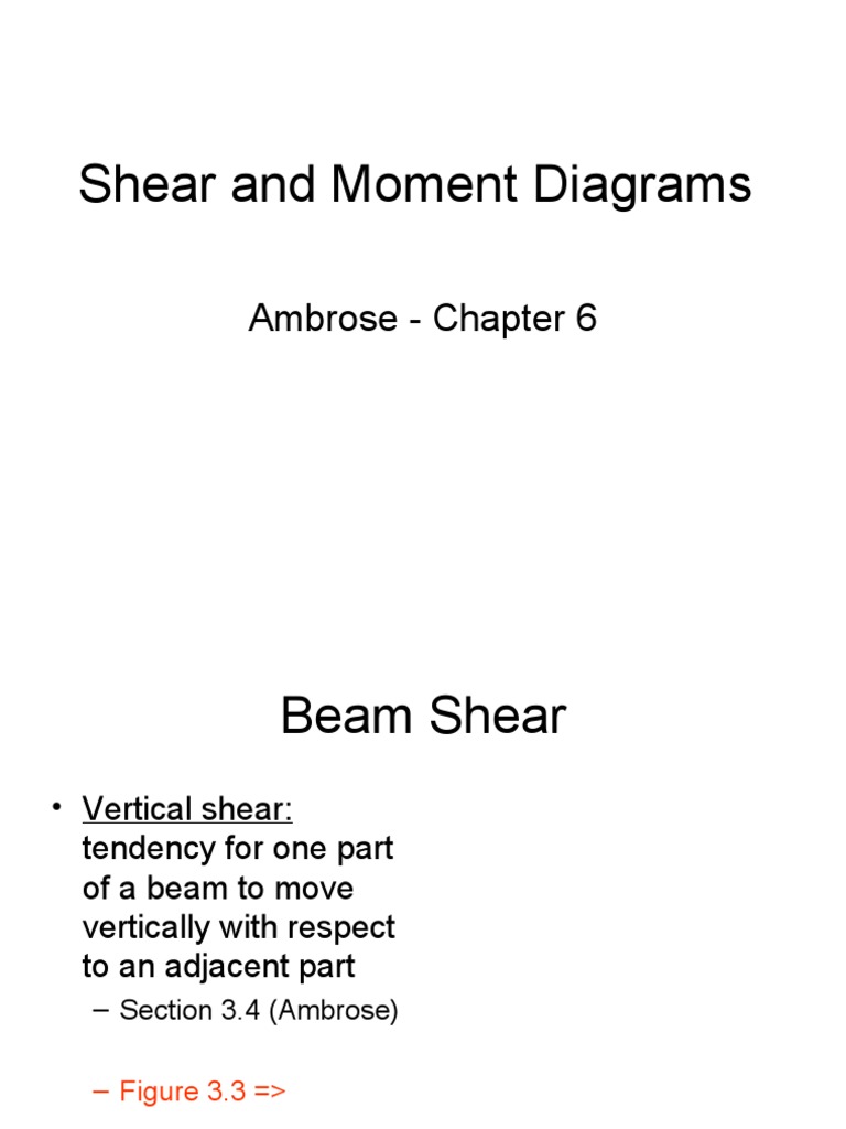 Shear And Moment Diagrams Explained Pdf Bending Beam Structure