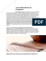 Qué y Cuáles Son Los Mecanismos de Participación Ciudadana