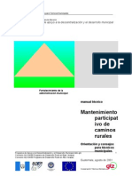 Manual técnico para técnicos municipales sobre mantenimiento de caminos rurales