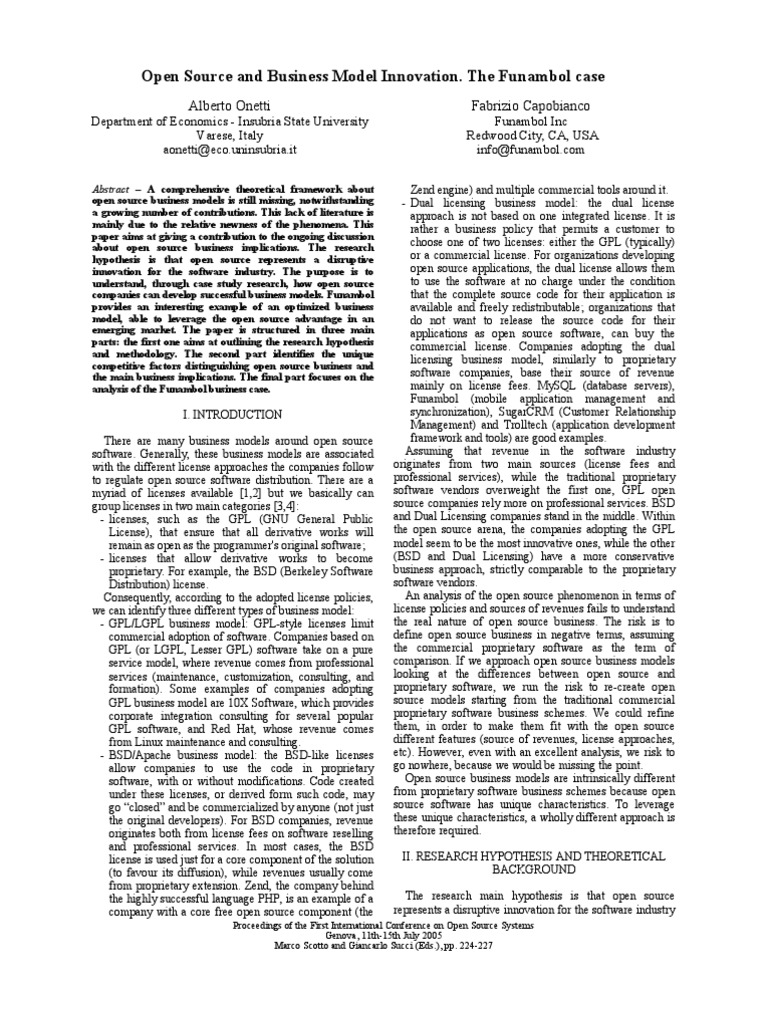 Funambol's Open Source Business Model | PDF | Proprietary Software | Sales