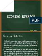 SCORING RUBRICS Report