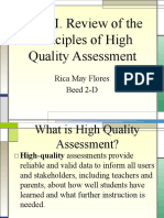 Unit II. Review of The Principles of High Quality Assessment