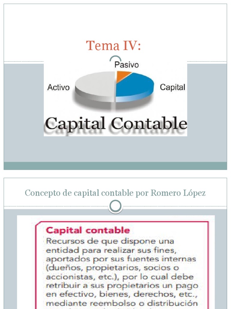 Tema IV Teoria Contable El Patrimonio
