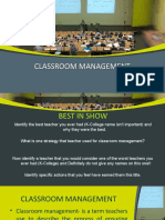 CLASSROOM MANAGEMENT STYLES AND ACTIVITIES