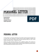 Personal Letter - Material Summary