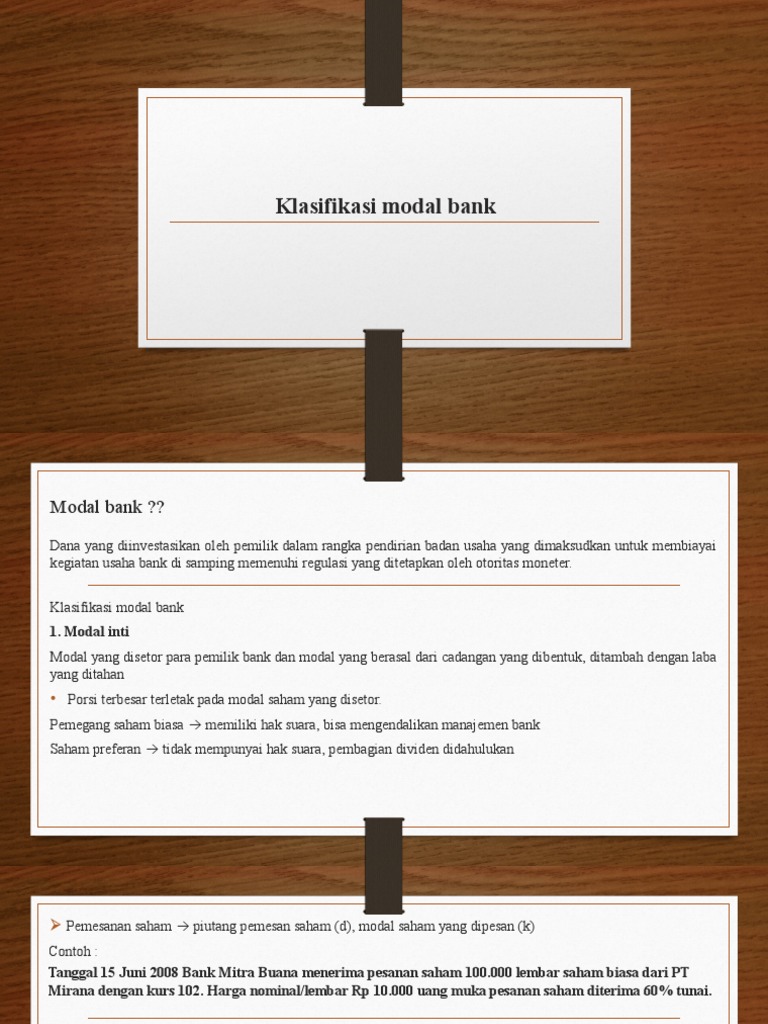 Klasifikasi Modal Bank | PDF