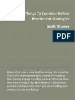Scott Droney - Things To Consider Before Investment Strategies