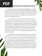 Reflective Essay Assignment #8 - Managing Emotions and Coping With Stress 