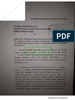 Denuncia Ablanedo en Contra de Jorge Eduardo Pinto