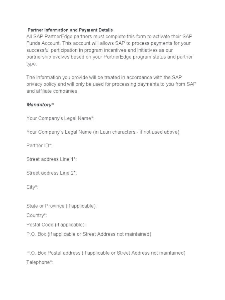 Partner Information Submission Guide | PDF