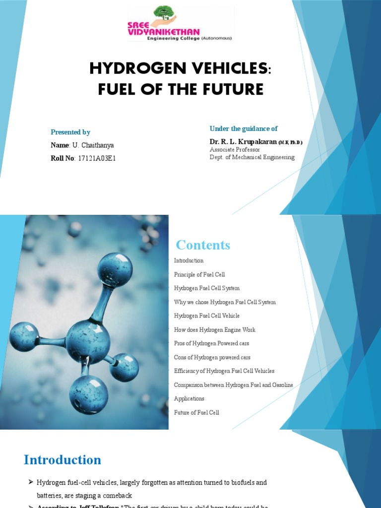 Hydrogen Fuel Cell Vehicles Overview | PDF | Fuel Cell | Hydrogen