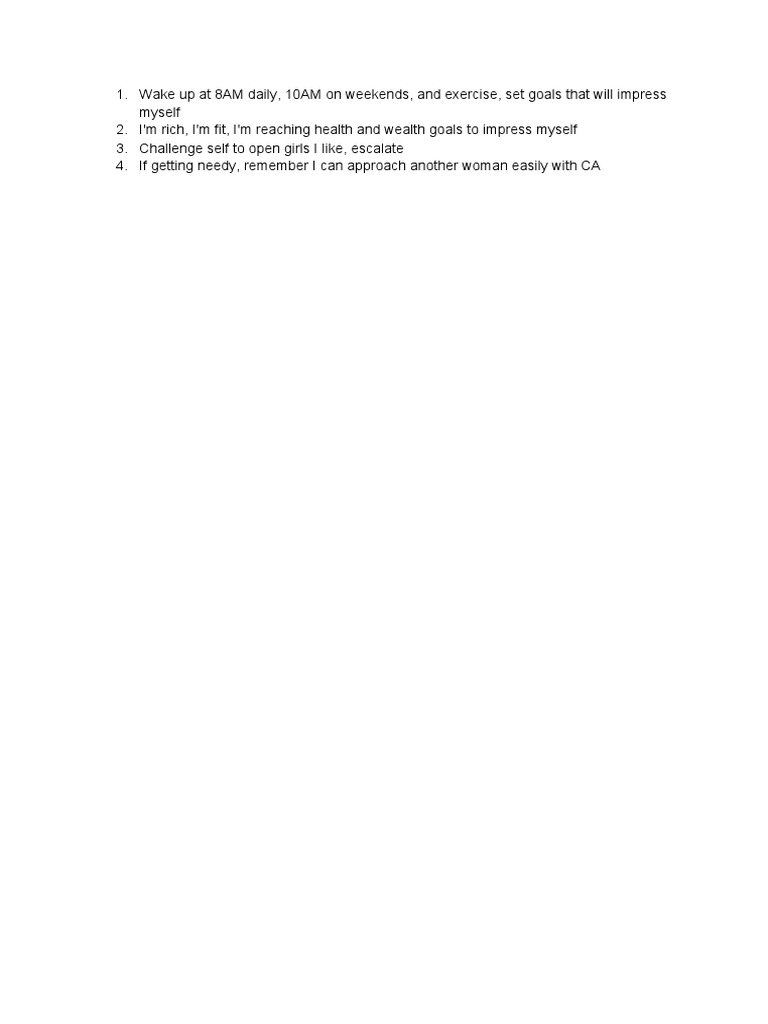 Daily Goals for Health and Confidence | PDF