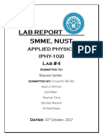 Lab Report Smme, Nust: Applied Physics (PHY-102) Lab #4