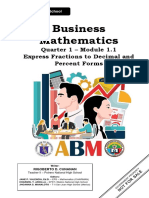 Business Mathematics - Module 1.1 - Express Fractions To Decimal and Percent Forms