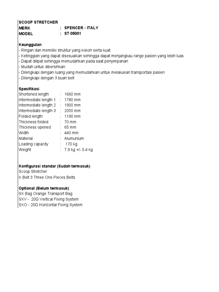 Scoop Stretcher Spencer PDF