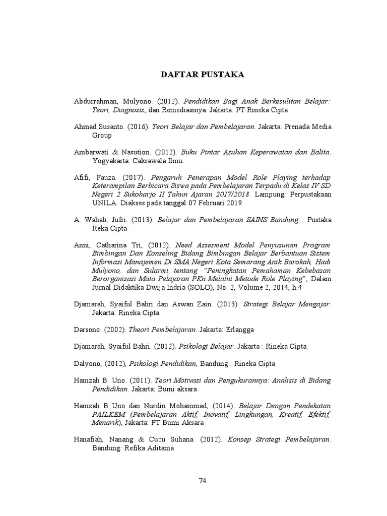 Daftar Pustaka Pendidikan dan Pembelajaran | PDF | Ilmu Sosial | Seni