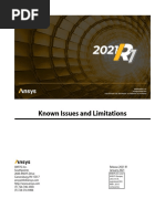 ANSYS Inc. Known Issues and Limitations