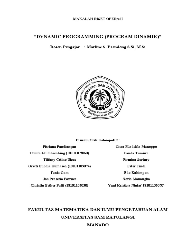 Makalah Riset Operasi | PDF | Metode & Bahan Ajar | Sains & Matematika