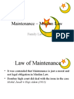 Maintenance - Muslim Law