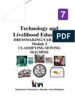 Technology and Livelihood Education: Dressmaking/Tailoring Classifying Sewing Machine