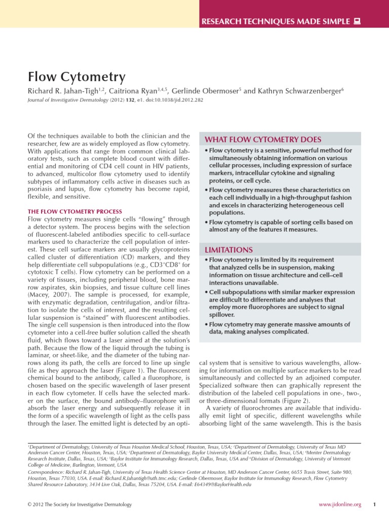 Flow Cytometry | Download Free PDF | Flow Cytometry | Cytometry
