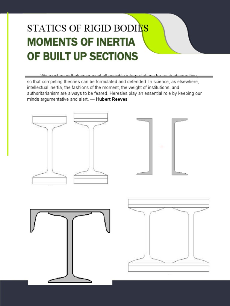 Moments of Inertia of Built Up Sections PDF Beam (Structure