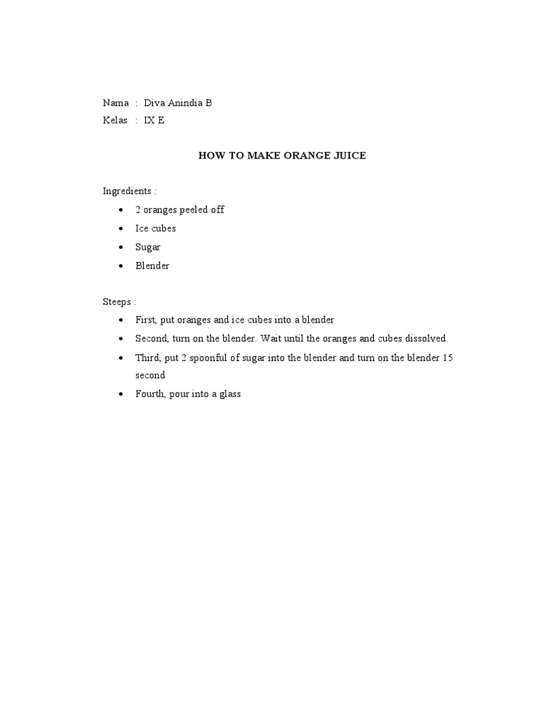 How To Make Orange Juice PDF