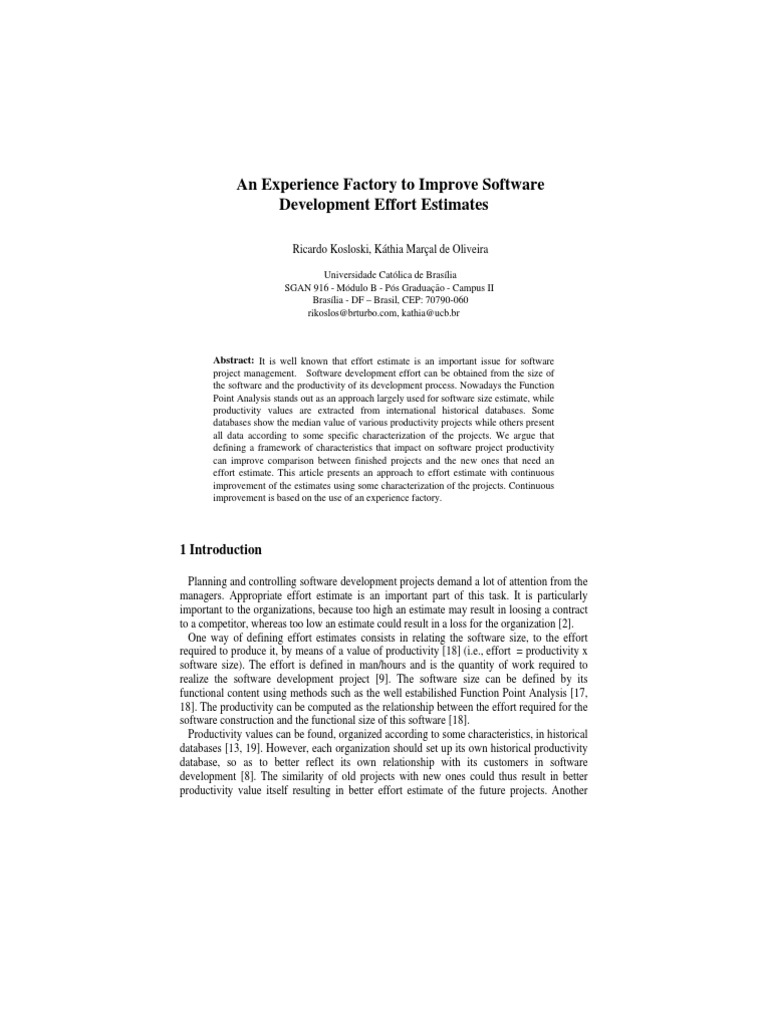 Enhancing Software Effort Estimation | PDF | Software Development ...