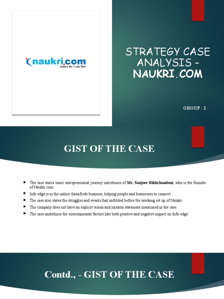 Case Analysis - Naukri | PDF | Entrepreneurship | Business