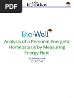 Analysis of A Personal Energetic Homeostasis by Measuring Energy Field