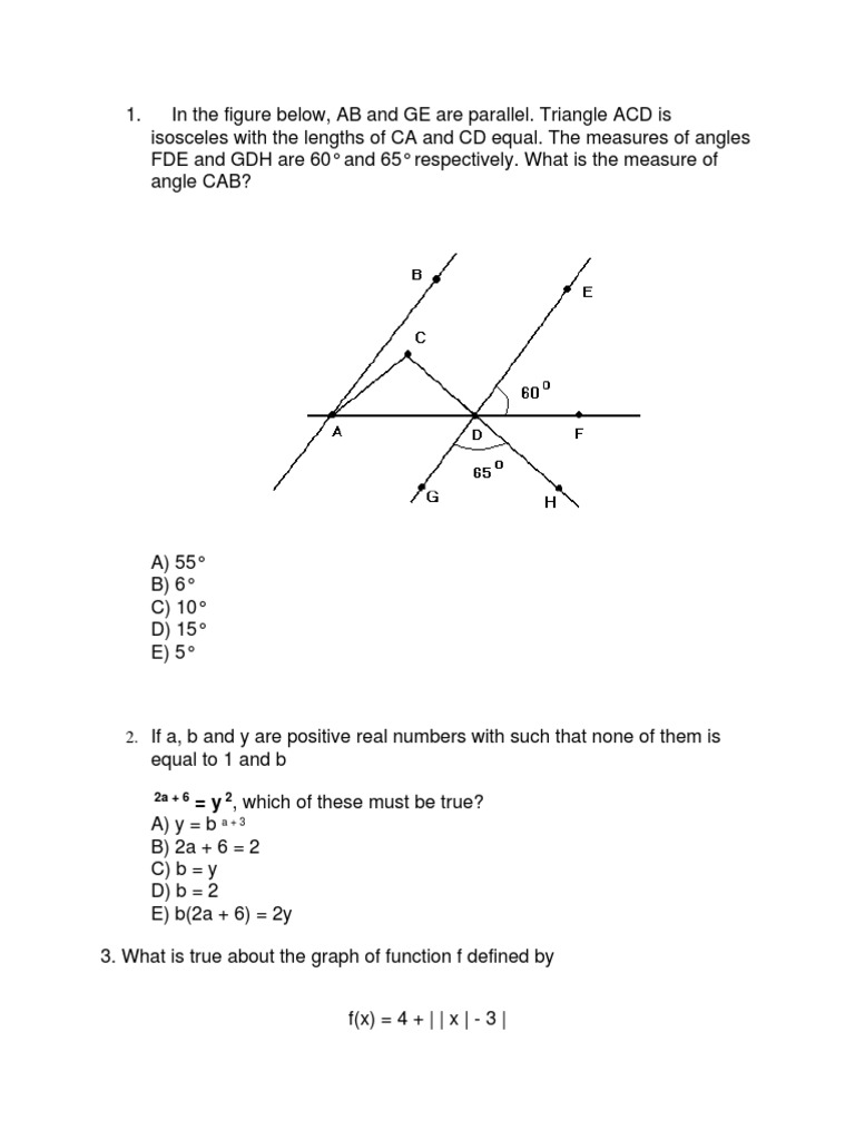 Math Problem Set and Solutions | PDF | Trigonometric Functions | Circle