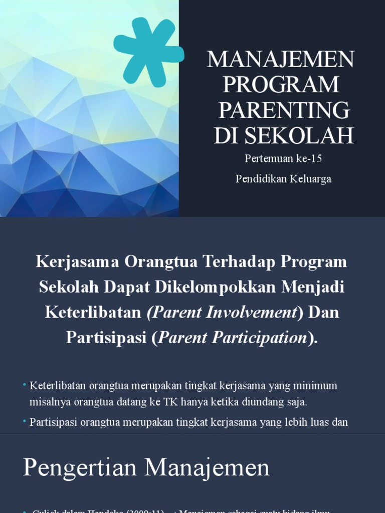 Manajemen Program Parenting Sekolah | PDF