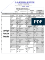 Time Table Spring-2021 (Dept. of Architecture)