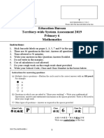 Education Bureau Territory-Wide System Assessment 2019 Primary 6 Mathematics