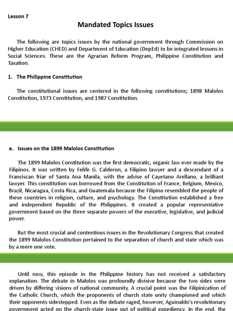Phil History Lesson 7 | PDF | Taxes | Ratification