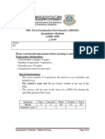 Quantitative Methods - Midterm Exam- شعبة 2