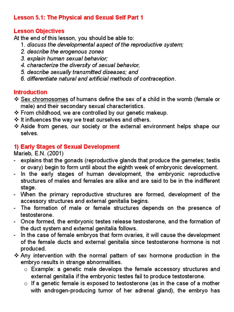 Psych 101 Lesson 5.1 The Physical and Sexual Self Part 1 | PDF | Orgasm ...