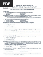 The Harvest L.E.T. Review Center: FINAL MOCKBOARD EXAMINATION (Professional Education)