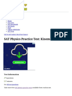SAT Physics Practice Test - Kinematics