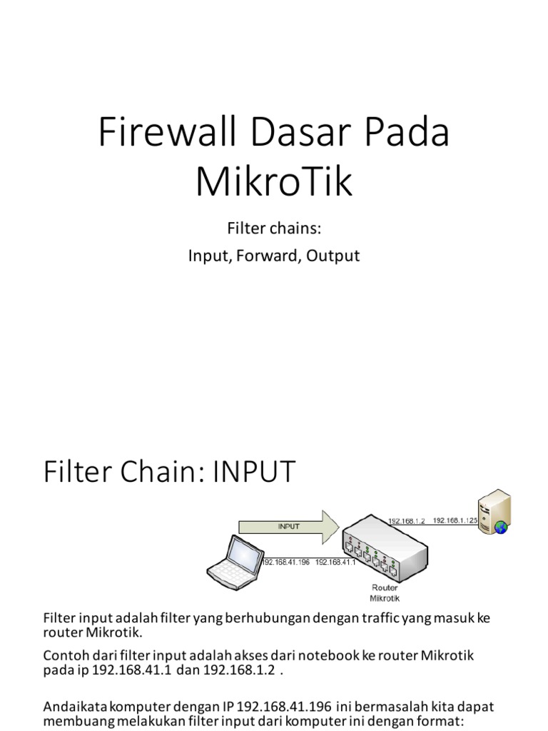 Rincian Chains Firewall MikroTik | PDF | Komputer