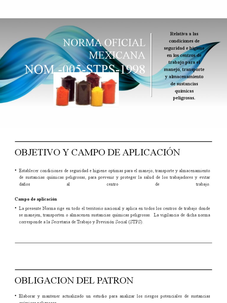 Nom 005 STPS 1998 | PDF | Descarga electrostática | Naturaleza