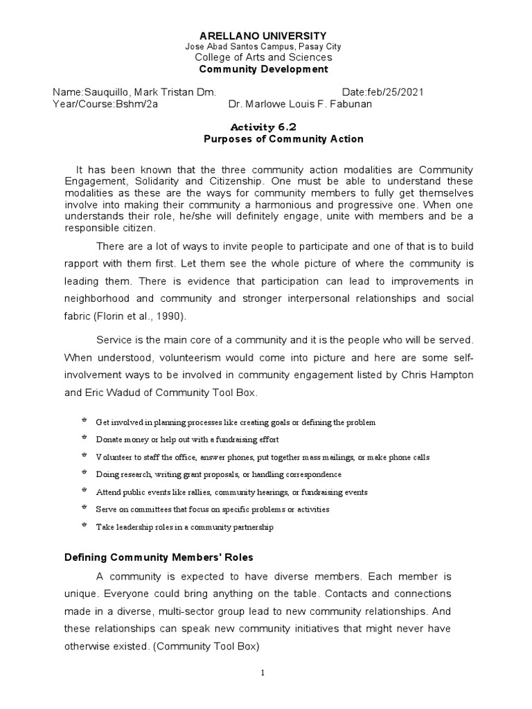 Community Action and Development Initiatives | PDF | Community | Goal